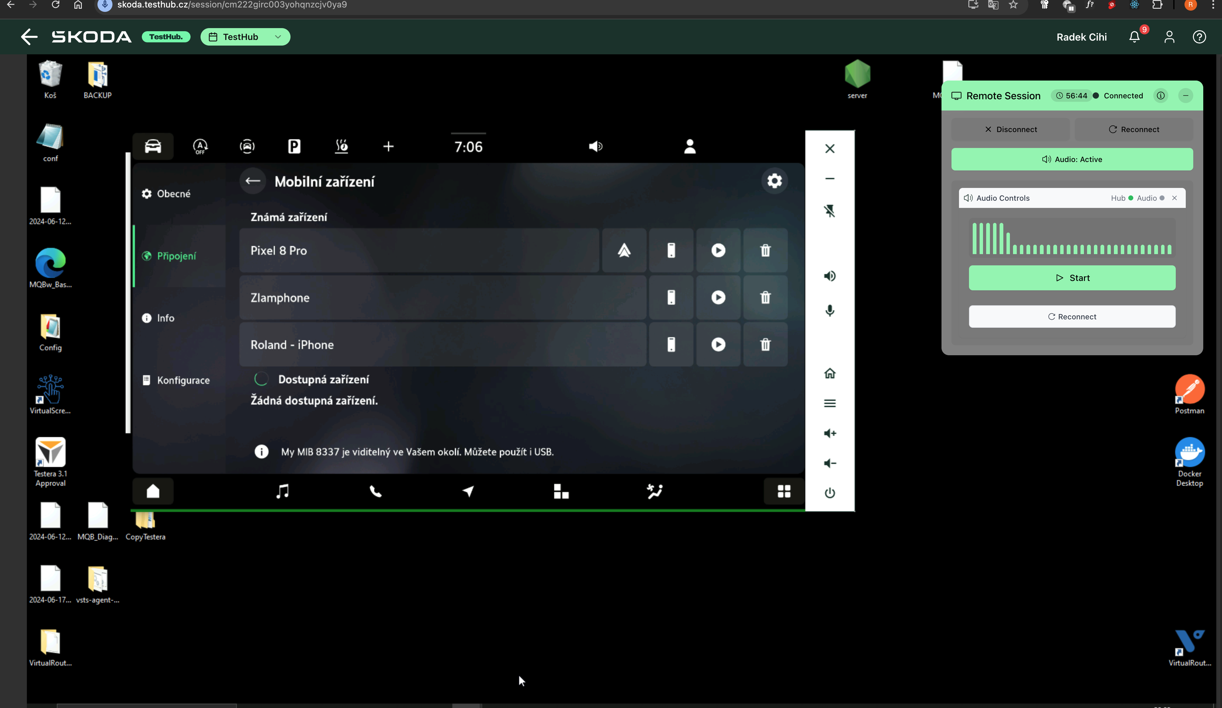 Remote Connection Succesfull remote connection with audio enabled